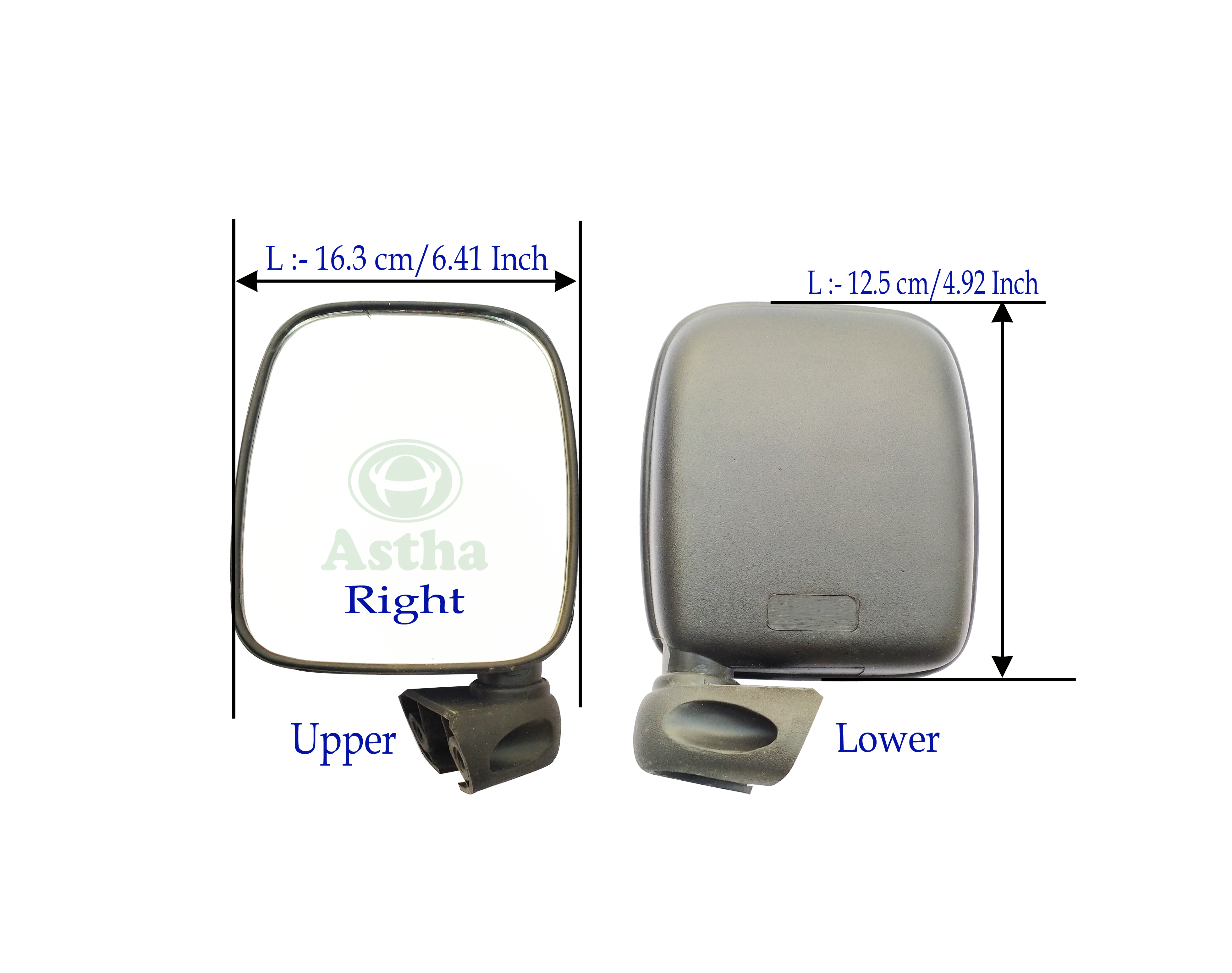 Mirror Rear View RH-Square(Black Cover) 4W Maruti